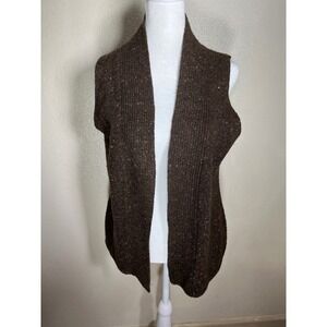 Jill Jill Italian Yarn Wool Cashmere Blend Sweater Vest Brown Speckled Size S